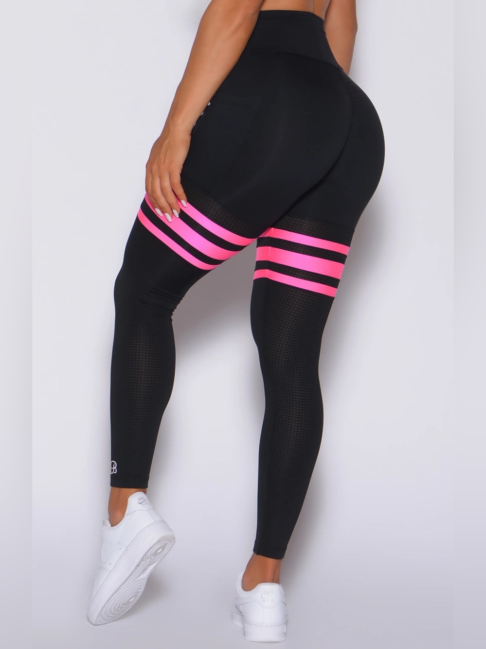Bombshell Sportswear Black Neon Pink Leggings